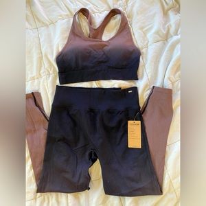 VS Pink ombré leggings and matching sports bra